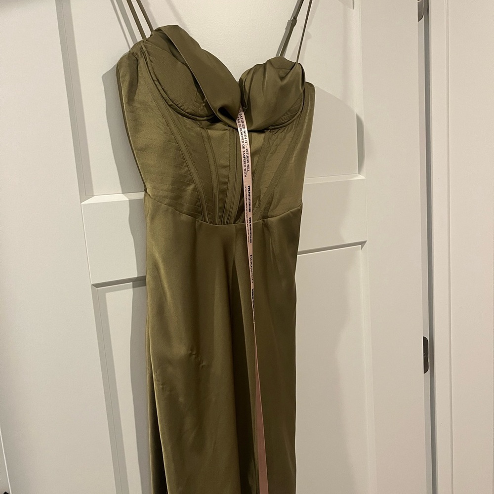 Elegant Olive Green Dress